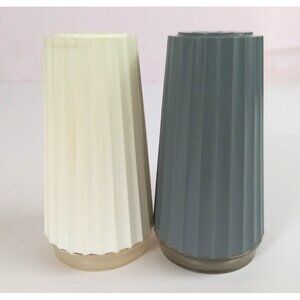 Vintage French's Gray & White Restaurant Style Plastic Salt & Pepper Shakers